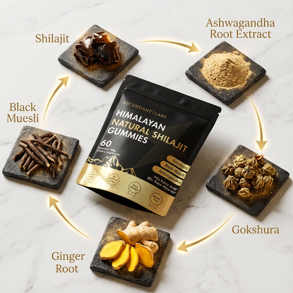 Gold Shilajit Gummies – 7 in 1 Support